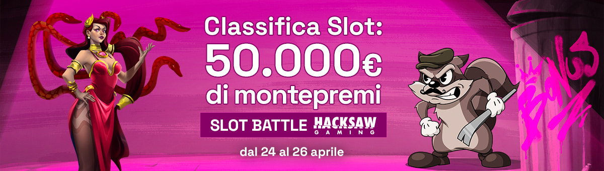 Slot Battle: gioca alle slot Hacksaw, scala la classifica e punta al montepremi da 50.000€ in palio