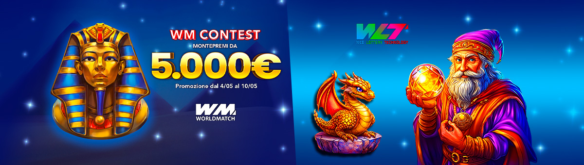 Scala la vetta della classifica di Worldmatch... scegli le tue slot preferite! In palio per te fino a 5.000€ di montepremi!