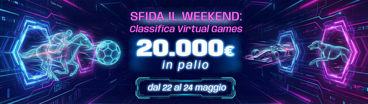 20.000€ di montepremi ti aspettano con la classifica Virtual Games! Gareggia per conquistare la vetta!