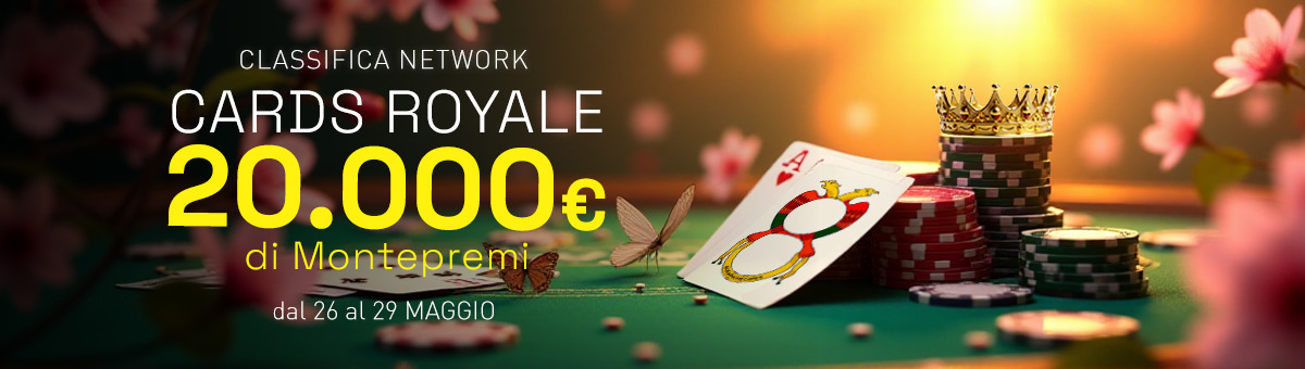 20.000€ in palio con le classifiche Cash, Premio Matto, Tornei e Sit&Go valide sui i Giochi di Carte Sit&Go!