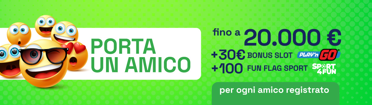 Fino a 20.000€ per ogni amico registrato! Cosa aspetti? L'amicizia ti premia!
