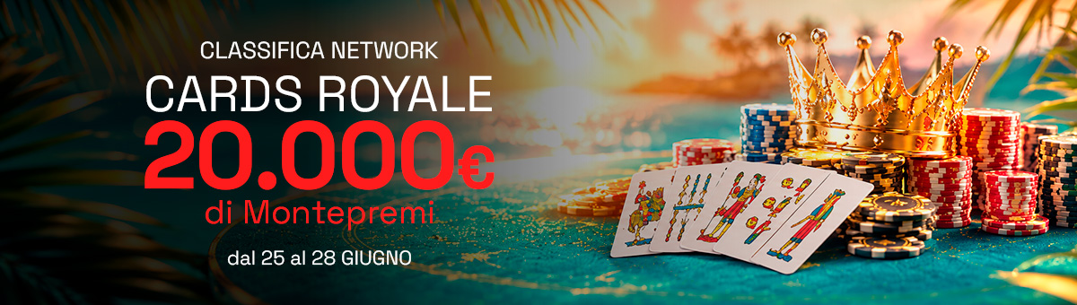 20.000€ in palio con le classifiche Cash, Premio Matto, Tornei e Sit&Go valide sui i Giochi di Carte Sit&Go!
