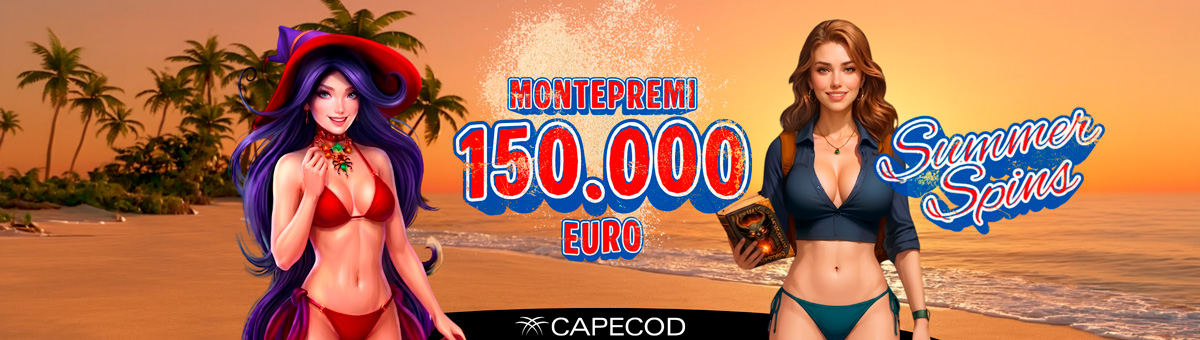 150.000€ di montepremi con la promo di Network di Capecod. Scopri le Slot in promozione e. . .scegli la tua preferita!