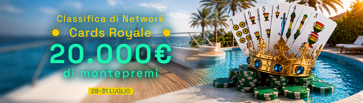 20.000€ in palio con le classifiche Cash, Premio Matto, Tornei e Sit&Go valide sui i Giochi di Carte Sit&Go!