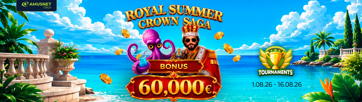 Royal Summer Crown Saga: più giochi, più scali la classifica! Punti extra con vincite consecutive e 60.000€ di montepremi in palio!