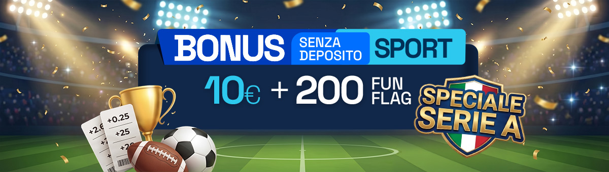 Registrandoti su BetFlag, potrai ricevere 10€ di bonus e 200 Fun Flag senza deposito Sport!