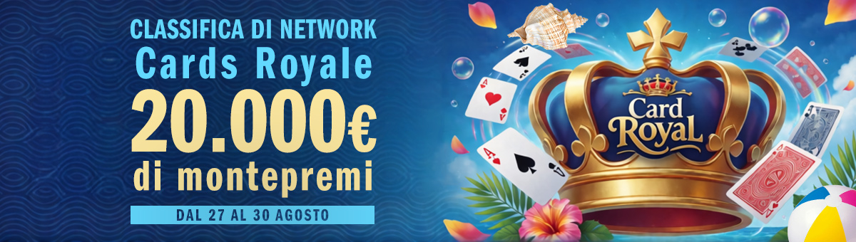 20.000€ in palio con le classifiche Cash, Premio Matto, Tornei e Sit&Go valide sui i Giochi di Carte Sit&Go!