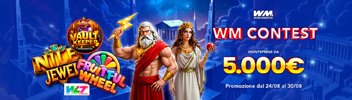 Scala la vetta della classifica di Worldmatch... scegli le tue slot preferite! In palio per te fino a 5.000€ di montepremi!