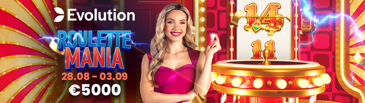 Scopri Roulette Mania di Evolution con un torneo strabiliante: 5.000€ in palio!
