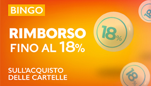 Rimborso Bingo fino al 18%