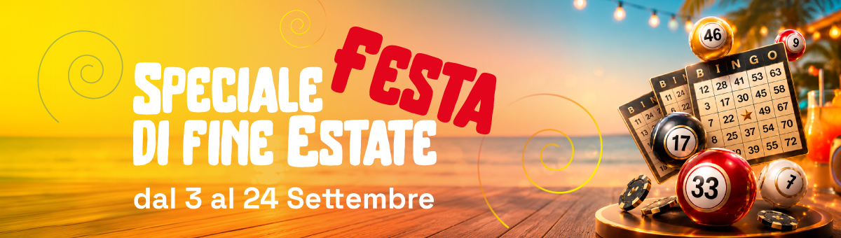 Sconti sulle cartelle, super ambo, doppia cinquina, bingo garantito, partite fast in sala Diamante e..  tantissimo altro!