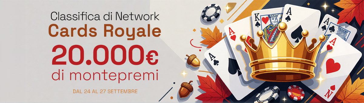 20.000€ in palio con le classifiche Cash, Premio Matto, Tornei e Sit&Go valide sui i Giochi di Carte Sit&Go!