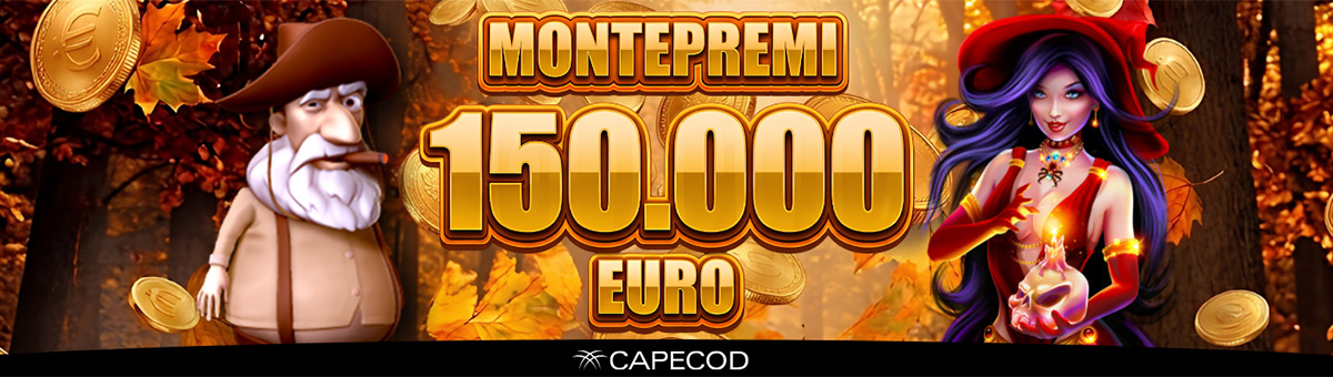 150.000€ di montepremi con la promo di Network di Capecod. Scopri le Slot in promozione e. . .scegli la tua preferita!