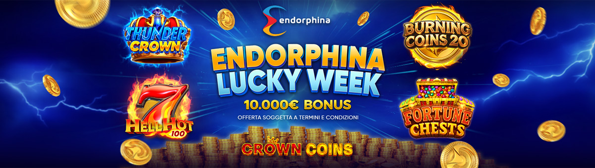 Lucky Week: entra in gioco nel torneo di Endorphina, accumula punti e prova a scalare la classifica... in palio 10.000€ complessivi!
