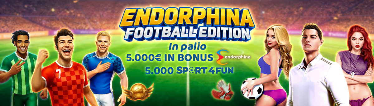 Gioca con saldo reale e scala la classifica  Endorphina Football Edition che mette in palio un doppio premio Slot e Sport!