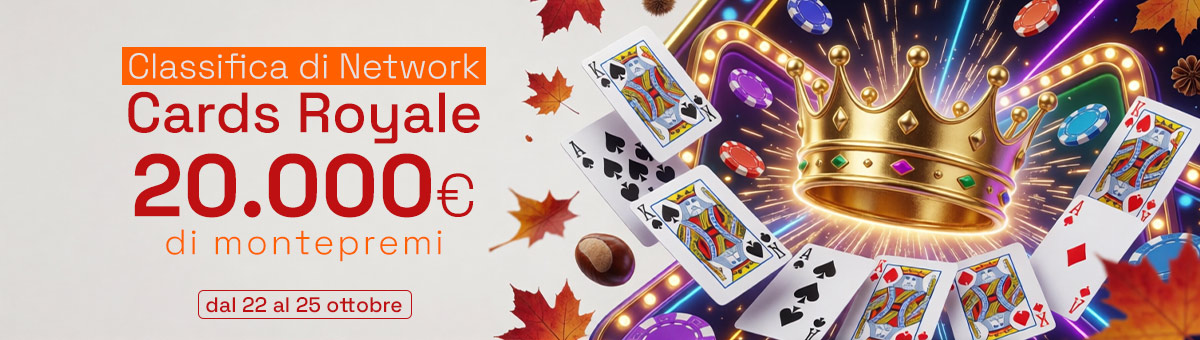 20.000€ in palio con le classifiche Cash, Premio Matto, Tornei e Sit&Go valide sui i Giochi di Carte Sit&Go!