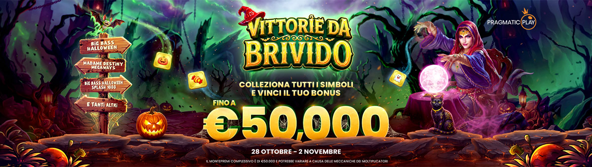 Vittorie da Brivido! Oltre 50.000€ di montepremi per un Halloween da urlo. La fortuna non è mai stata così spaventosamente generosa!
