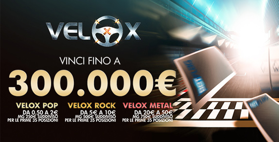 300.000€ di montepremi garantito sui tornei Velox