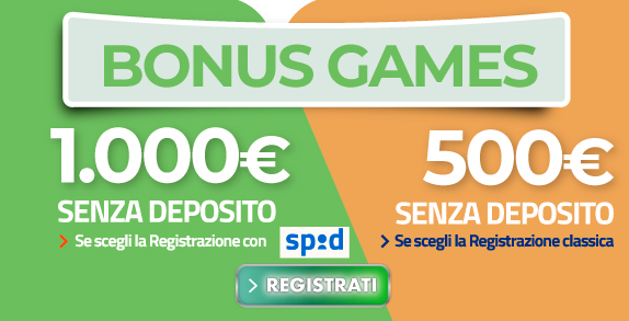 Bonus Senza deposito Games fino a 1.000€