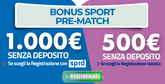 Bonus senza deposito Sport Pre-Match