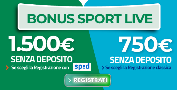 Bonus Registrazione Senza Deposito Sport Live